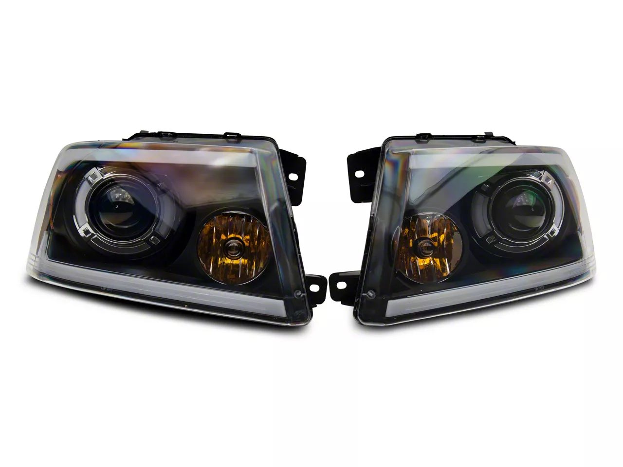 Raxiom Axial Series LED Projector Headlights with Sequential LED Bar; Black Housing; Clear Lens (04-08 F-150) - Image 2