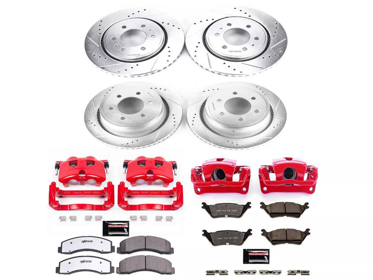 PowerStop Z36 Extreme Truck and Tow 6-Lug Brake Rotor, Pad and Caliper Kit; Front and Rear (12-14 2WD/4WD F-150; 15-17 F-150 w/ Manual Parking Brake; 17-18 F-150 Raptor)
