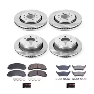 PowerStop OE Replacement 6-Lug Brake Rotor and Pad Kit; Front and Rear (09-14 2WD/4WD F-150; 15-18 F-150 w/ Manual Parking Brake)