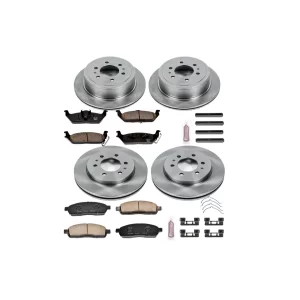 Alternative view of PowerStop OE Replacement 6-Lug Brake Rotor and Pad Kit; Front and Rear (09-14 2WD/4WD F-150; 15-18 F-150 w/ Manual Parking Brake)