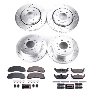 PowerStop Z23 Evolution Sport 6-Lug Brake Rotor and Pad Kit; Front and Rear (09-20 2WD/4WD F-150)