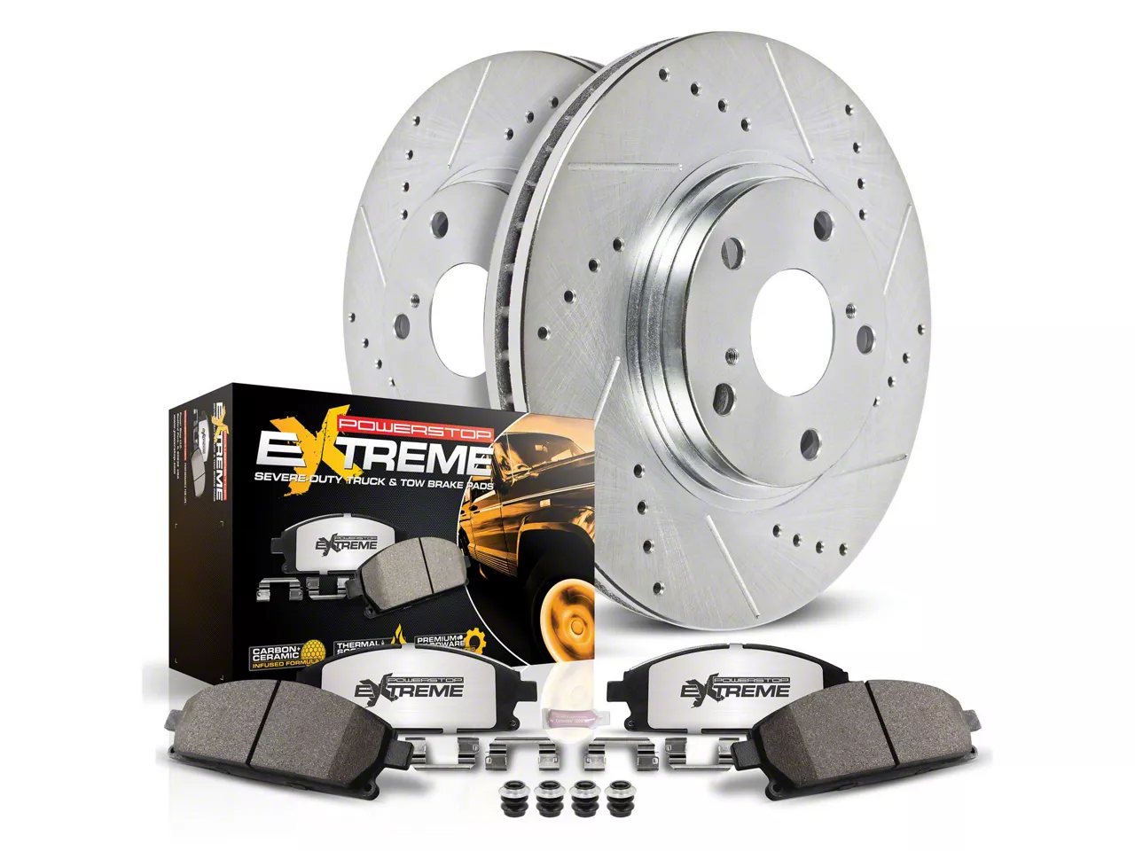 PowerStop Z36 Extreme Truck and Tow 6-Lug Brake Rotor and Pad Kit; Front (21-26 F-150)
