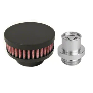 CFM Performance Baffled Billet Valve Cover Breather; Wrinkle Blue(04-16 V8 F-150; 11-14 3.7L F-150)Find parts that fit my vehicle