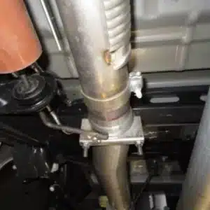 Alternative view of 4-Inch Aluminized Particulate-Trap Back Muffler Delete Single Exhaust System; Side Exit (2019 3.0L Powerstroke F-150)