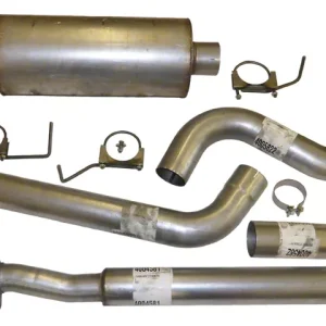 4-Inch Stainless Particulate-Trap Back Muffler Delete Single Exhaust System; Side Exit (2019 3.0L Powerstroke F-150)