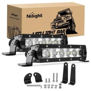 7-Inch Single Row LED Light Bars; Spot Beam (Universal; Some Adaptation May Be Required)