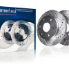 Drilled and Slotted 6-Lug Brake Rotor and Pad Kit; Front (21-26 F-150)