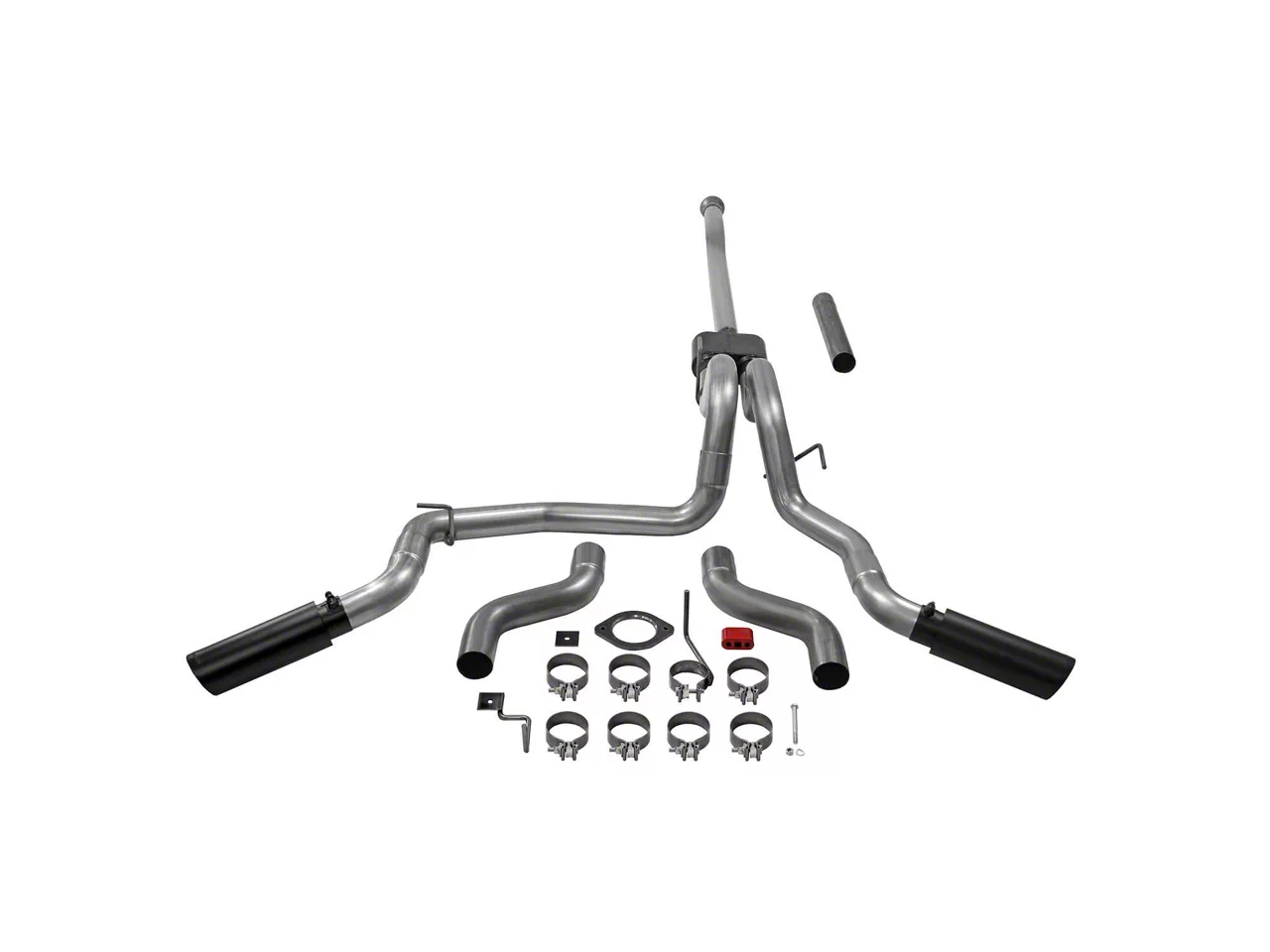 Flowmaster Outlaw Dual Exhaust System with Black Tips; Side/Rear Exit (21-26 5.0L F-150, Excluding Tremor) - Image 2