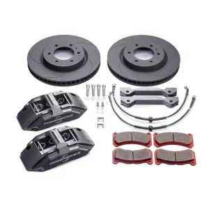 Powerbrake X-Line 6-Piston Front Big Brake Kit with 14.60-Inch Slotted Rotors; Grey Calipers (10-20 F-150)
