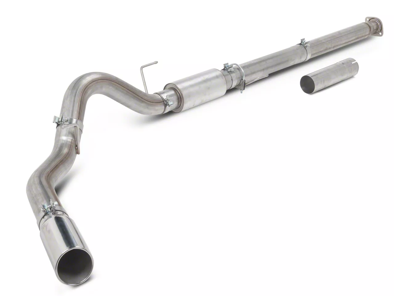 C&L 4-Inch Single Exhaust System with Polished Tip; Side Exit (15-20 5.0L F-150)