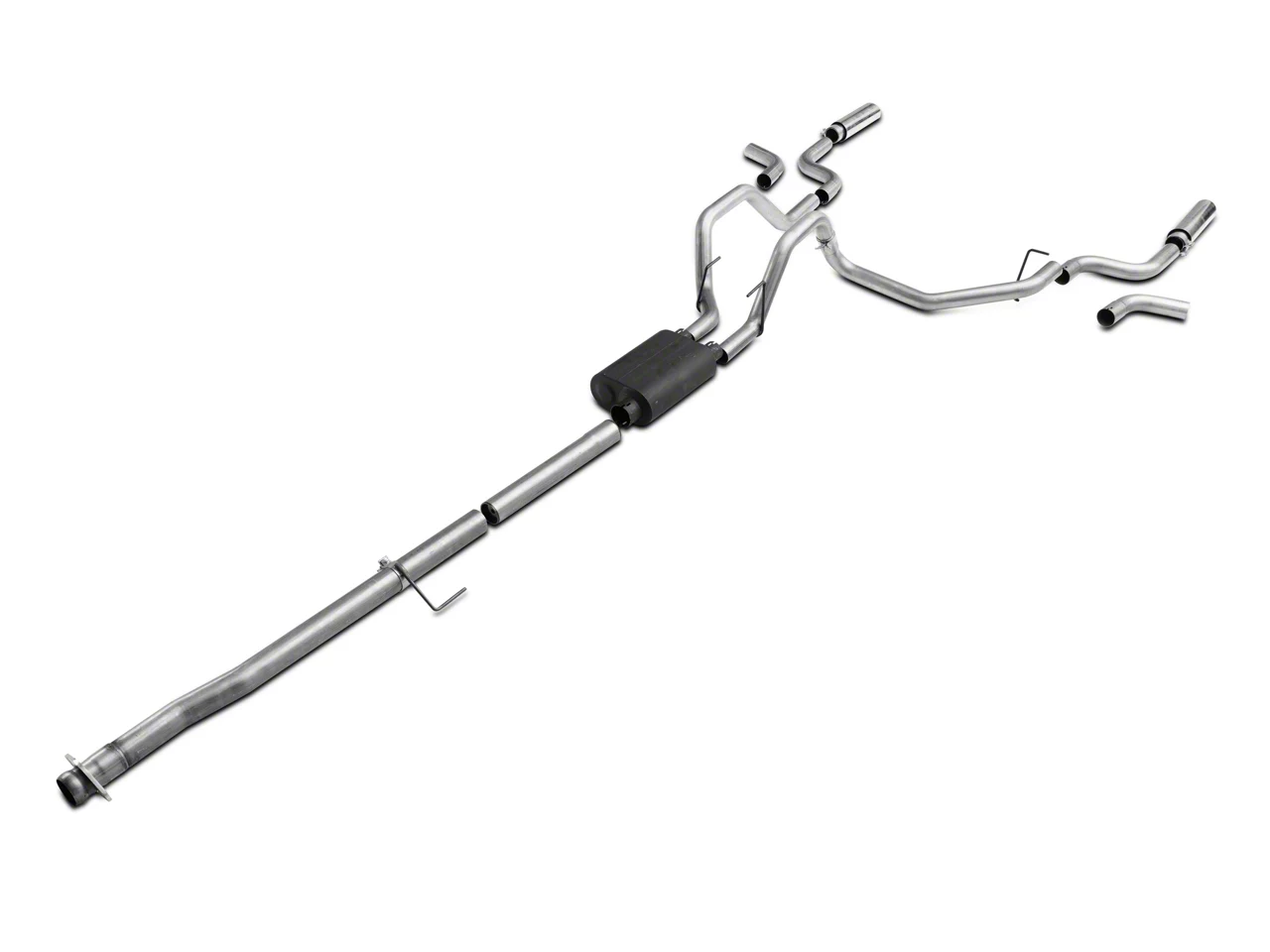 C&L Dual Exhaust System with Polished Tips; Side/Rear Exit (15-20 5.0L F-150)
