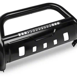 Alternative view of Barricade 3-Inch Bull Bar with Skid Plate and 20-Inch Single Row LED Light Bar; Black(04-26 F-150, Excluding Raptor)Find parts that fit my vehicle