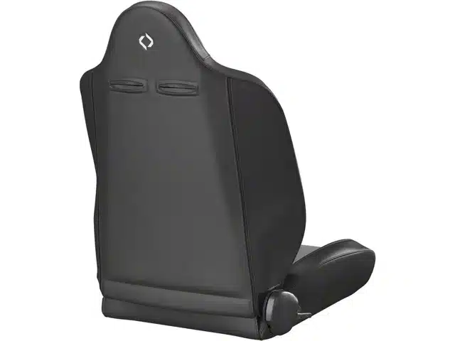 Corbeau Baja RS Suspension Seats with Seat Heater and Inflatable Lumbar; Black Vinyl/Grey Cloth; Pair(Universal; Some Adaptation May Be Required) - Image 2