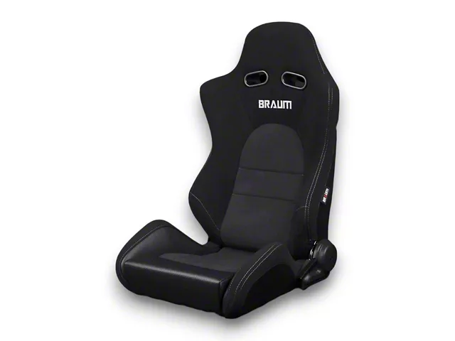 BRAUM Racing ADVAN Series Sport Reclinable Seats; Black Cloth with Alcantara Inserts(Universal; Some Adaptation May Be Required)