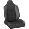 Corbeau Baja RS Suspension Seats with Seat Heater and Inflatable Lumbar; Black Vinyl/Cloth; Pair(Universal; Some Adaptation May Be Required)
