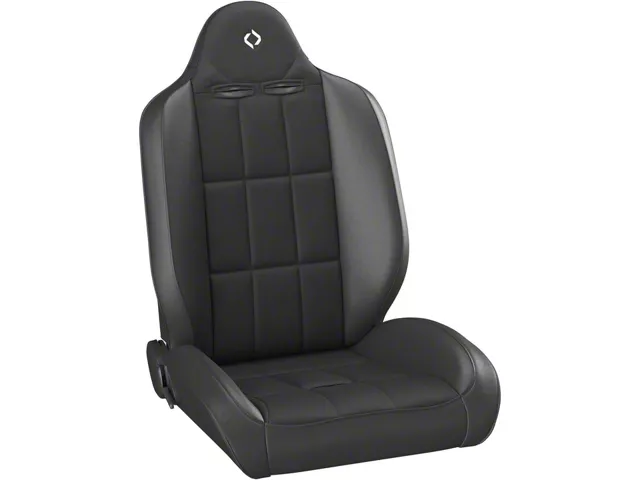 Corbeau Baja RS Suspension Seats with Seat Heater and Inflatable Lumbar; Black Vinyl/Cloth; Pair(Universal; Some Adaptation May Be Required)