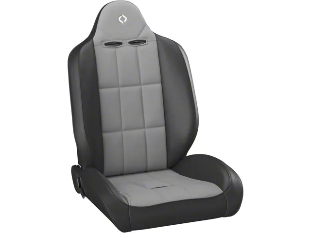 Corbeau Baja RS Suspension Seats with Seat Heater; Black Vinyl/Grey Cloth; Pair(Universal; Some Adaptation May Be Required)