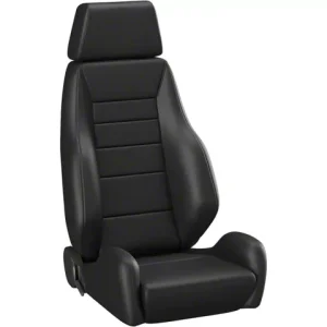 Corbeau GTS II Reclining Seats with Inflatable Lumbar; Black Leather; Pair(Universal; Some Adaptation May Be Required)
