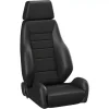 Corbeau GTS II Reclining Seats with Seat Heater; Black Leather; Pair(Universal; Some Adaptation May Be Required)
