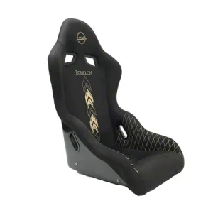 NRG Innovations Echelon Light Weight Large Bucket Seat; Black with Gold Stitching(Universal; Some Adaptation May Be Required)