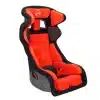 NRG Innovations FIA Competition Snugged Fit Thick Cushion Bucket Seat with Head Containment and Velcro Paddings; Red Fabric(Universal; Some Adaptation May Be Required)