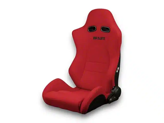 BRAUM Racing ADVAN Series Sport Reclinable Seats; Red Cloth with Black Stitching(Universal; Some Adaptation May Be Required)