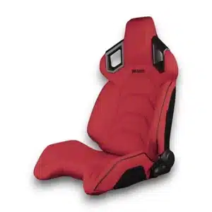 BRAUM Racing ALPHA-X Series Sport Reclinable Seats; Red Cloth with Black Stitching(Universal; Some Adaptation May Be Required)