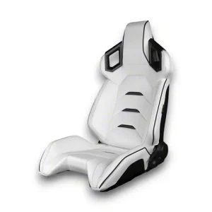 BRAUM Racing ALPHA-X Series Sport Reclinable Seats; White Leatherette with Black Inserts(Universal; Some Adaptation May Be Required)