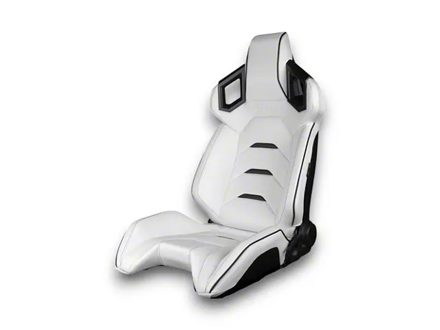 BRAUM Racing ALPHA-X Series Sport Reclinable Seats; White Leatherette with Black Inserts(Universal; Some Adaptation May Be Required)