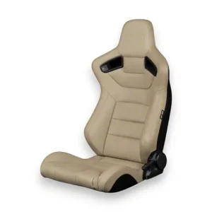 BRAUM Racing ELITE Series Sport Reclinable Seats; Beige Leatherette(Universal; Some Adaptation May Be Required)